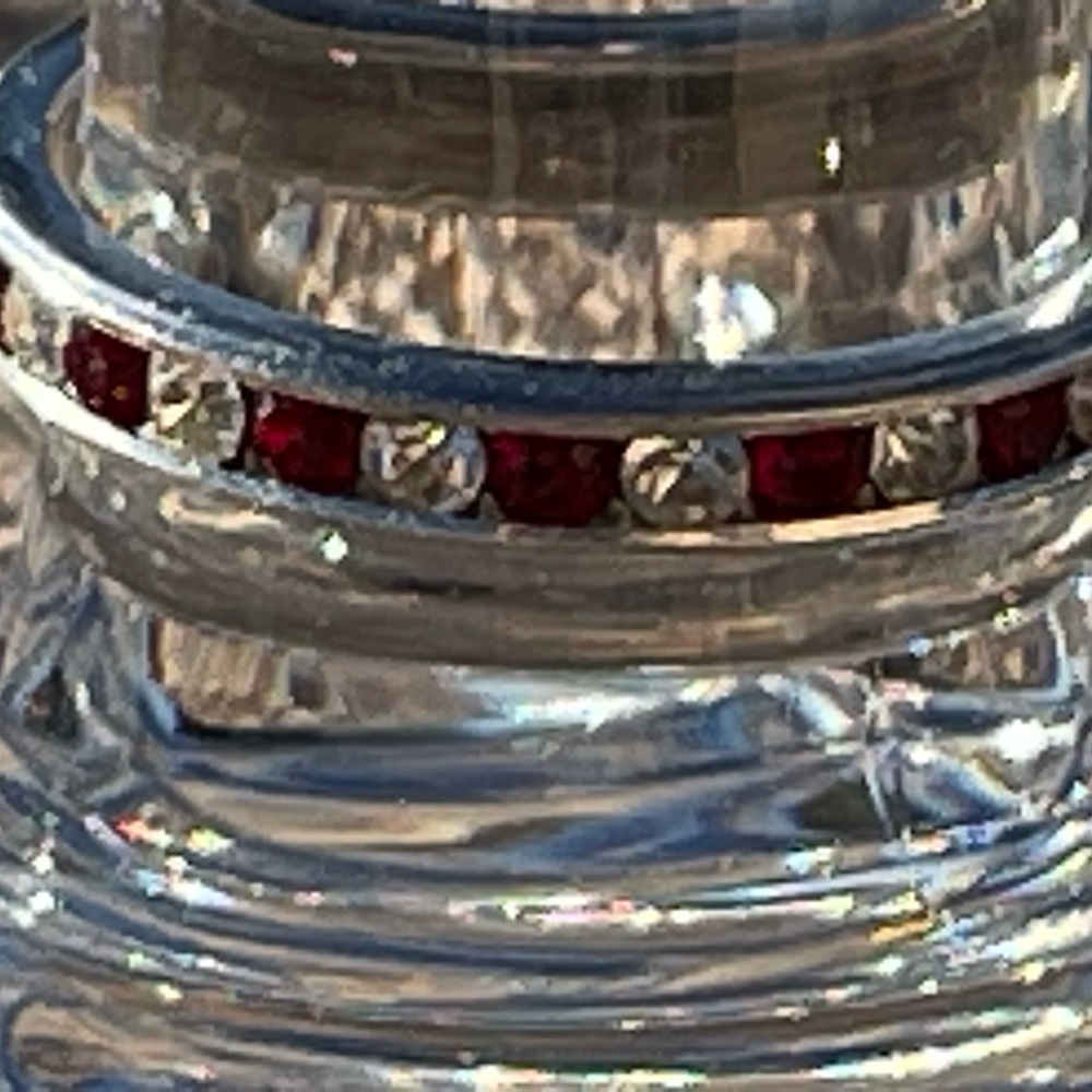 Sterling and Crystal Stack Ring - Picture 7 of 11